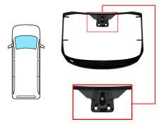 PARE-BRISE FORD TRANSIT CUSTOM 2016-2018 AVANT / VERT / ACOUSTIQUE / CHAUFFANT / AVEC BASE MIROIR / AVEC CAPTEUR / JOINTS PRÉMONTÉS