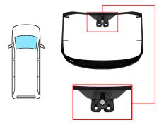 PARE-BRISE FORD TOURNEO CUSTOM 2016-2018 AVANT / VERT / VERRE CHAUFFANT / AVEC BASE MIROIR / AVEC CAPTEUR / AVEC SUPPORT CAMÉRA / JOINTS PRÉMONTÉS