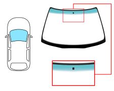 PARE-BRISE ROVER 600 1993-2000 4 PORTES / AVANT / VERT BANDE VERTE / AVEC BASE MIROIR