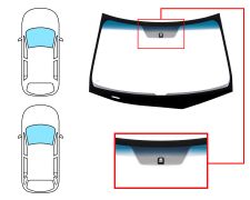 PARE-BRISE HONDA ACCORD 2008-2010 4 PORTES / BREAK / AVANT / VERT BANDE BLEUE / AVEC BASE MIROIR