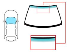 PARE-BRISE HONDA CIVIC 1996-1999 2/3 PORTES / COUPÉ / AVANT / VERT BANDE VERTE / JOINTS PRÉMONTÉS 