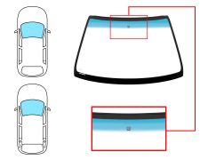 PARE-BRISE ROVER 400 1995-2000 4/5 PORTES / AVANT / BLEU / AVEC BASE MIROIR / JOINTS PRÉMONTÉS 