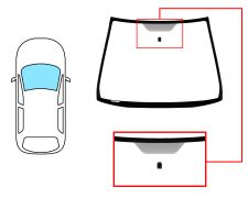PARE-BRISE HONDA CIVIC 2001-2004 3 PORTES / AVANT / VERT / AVEC BASE MIROIR