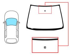 PARE-BRISE HONDA CIVIC 2001-2004 5 PORTES / AVANT / VERT / AVEC BASE MIROIR MODIFIÉE