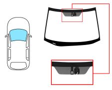 PARE-BRISE HONDA CRV 2007-2010 AVANT / VERT / AVEC BASE MIROIR / AVEC CAPTEUR / JOINTS PRÉMONTÉS SUPÉRIEUR