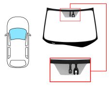 PARE-BRISE HONDA CRV 2012-2015 AVANT / VERT / AVEC BASE MIROIR / AVEC CAPTEUR / JOINTS PRÉMONTÉS
