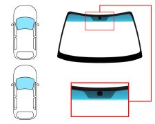 PARE-BRISE HYUNDAI ACCENT 1995-1997 3/4/5 PORTES / AVANT / VERT BANDE BLEUE / AVEC BASE MIROIR HYUNDAI