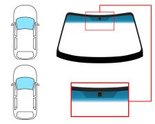PARE-BRISE HYUNDAI ACCENT 2000-2003 3/4/5 PORTES / AVANT / VERT BANDE BLEUE / AVEC BASE MIROIR
