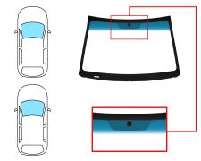 PARE-BRISE HYUNDAI ACCENT 2007-2011 3/4 PORTES / AVANT / VERT BANDE BLEUE / AVEC BASE MIROIR