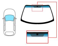 PARE-BRISE HYUNDAI COUPE 1996-2000 AVANT / VERT BANDE BLEUE