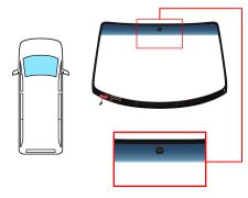 PARE-BRISE HYUNDAI H1 1997-2001 AVANT / VERT BANDE BLEUE / CHAUFFANT / AVEC BASE MIROIR 