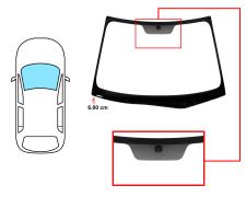 PARE-BRISE HYUNDAI I30 2008-2010 5 PORTES / BREAK / AVANT / VERT / FENÊTRE VIN 6CM DISTANCE À BORD / AVEC BASE MIROIR 