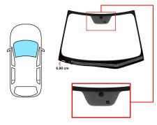 PARE-BRISE HYUNDAI I30 2008-2010 5 PORTES / BREAK / AVANT / VERT / FENÊTRE VIN 6CM DISTANCE À BORD / CHAUFFANT / AVEC BASE MIROIR / AVEC CAPTEUR 