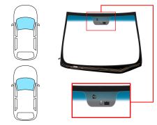 PARE-BRISE HYUNDAI I30 2012-2016 3/5 PORTES / BREAK / AVANT / VERT BANDE BLEUE / CHAUFFANT / AVEC BASE MIROIR / AVEC CAPTEUR 