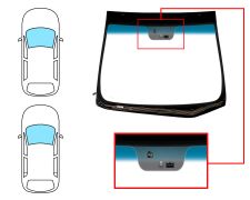 PARE-BRISE HYUNDAI I30 2012-2016 3/5 PORTES / BREAK / MODÈLE PANORAMIQUE / AVANT / VERT BANDE BLEUE / CHAUFFANT / AVEC BASE MIROIR / AVEC CAPTEUR 