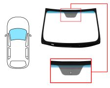 PARE-BRISE HYUNDAI I40 2011-2015 4 PORTES / BREAK / AVANT / VERT BANDE BLEUE / AVEC BASE MIROIR