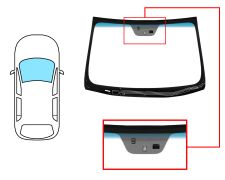 PARE-BRISE HYUNDAI I40 2011-2015 4 PORTES / BREAK / AVANT / VERT BANDE BLEUE / CHAUFFANT / AVEC BASE MIROIR / AVEC CAPTEUR / AVEC CAPTEUR ANTI-BUÉE 
