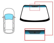 PARE-BRISE HYUNDAI SANTA FE 2000-2006 AVANT / VERT BANDE BLEUE / AVEC BASE MIROIR 