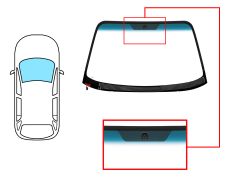 PARE-BRISE HYUNDAI SANTA FE 2000-2006 AVANT / VERT BANDE BLEUE / CHAUFFANT / AVEC BASE MIROIR 