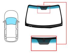 PARE-BRISE HYUNDAI SANTA FE 2006-2009 AVANT / VERT BANDE BLEUE / CHAUFFANT / AVEC BASE MIROIR 