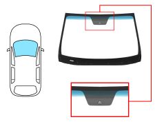 PARE-BRISE HYUNDAI SANTA FE 2012-2016 AVANT / VERT BANDE BLEUE / ACOUSTIQUE / AVEC BASE MIROIR 