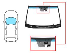 PARE-BRISE HYUNDAI SANTA FE 2012-2016 AVANT / SOLEXTRA / BANDE BLEUE / ACOUSTIQUE / CHAUFFANT / AVEC BASE MIROIR / AVEC CAPTEUR ANTI-BUÉE / AVEC SUPPORT CAMÉRA