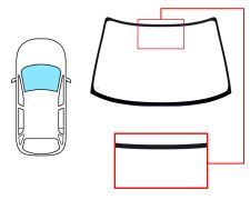PARE-BRISE MITSUBISHI SANTAMO 1999-2004 AVANT / VERT BANDE BLEUE 