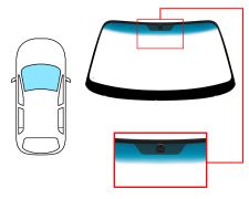 PARE-BRISE HYUNDAI SONATA 1992-1996 AVANT / VERT BANDE BLEUE / AVEC BASE MIROIR 