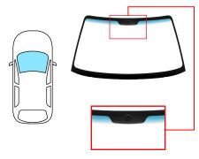 PARE-BRISE HYUNDAI SONATA 1999-2002 AVANT / VERT BANDE BLEUE / AVEC BASE MIROIR 