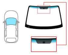 PARE-BRISE HYUNDAI TUCSON 2005-2010 AVANT / VERT BANDE BLEUE / AVEC BASE MIROIR A 6,50 CM 