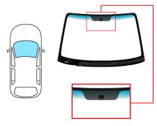 PARE-BRISE HYUNDAI TUCSON 2005-2010 AVANT / VERT BANDE BLEUE / CHAUFFANT / AVEC BASE MIROIR A 6,50 CM