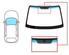 PARE-BRISE HYUNDAI TUCSON 2005-2010 AVANT / VERT BANDE BLEUE / CHAUFFANT / AVEC BASE MIROIR A 4,50 CM