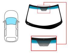 PARE-BRISE HYUNDAI VELOSTER 2011-2014 COUPÉ / AVANT / VERT BANDE BLEUE / AVEC BASE MIROIR 