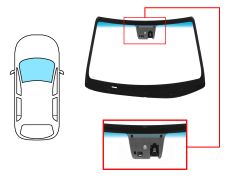 PARE-BRISE HYUNDAI I30 2016-2019 5 PORTES / BREAK / AVANT / VERT BANDE BLEUE / AVEC BASE MIROIR / AVEC CAPTEUR ANTI-BUÉE / AVEC SUPPORT CAMÉRA 