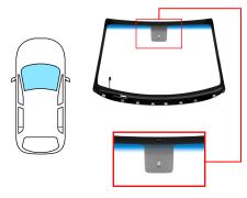 PARE-BRISE HYUNDAI TUCSON 2015-2018 AVANT / VERT BANDE BLEUE / ACOUSTIQUE / CHAUFFANT / AVEC BASE MIROIR / JOINTS PRÉMONTÉS 