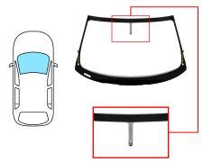 PARE-BRISE JAGUAR S-TYPE 1998-2007 AVANT / VERT / CHAUFFANT / AVEC BASE MIROIR / JOINTS PRÉMONTÉS