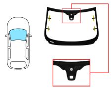 PARE-BRISE JAGUAR XF 2007-2011 4 PORTES / AVANT / VERT / AVEC BASE MIROIR / CHAUFFANT / AVEC CAPTEUR PLUIE ET LUMINOSITÉ / AVEC CAPTEUR ANTI-BUÉE / JOINTS PRÉMONTÉS