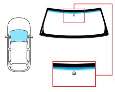 PARE-BRISE JEEP CHEROKEE 2001-2005 AVANT / VERT BANDE BLEUE / AVEC BASE MIROIR 