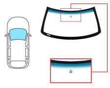 PARE-BRISE JEEP GRAND CHEROKEE 1993-1999 AVANT / VERT BANDE BLEUE / AVEC BASE MIROIR / JOINTS PRÉMONTÉS