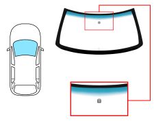 PARE-BRISE JEEP GRAND CHEROKEE 1999-2002 AVANT / VERT BANDE BLEUE / AVEC BASE MIROIR / JOINTS PRÉMONTÉS