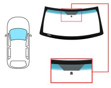 PARE-BRISE JEEP GRAND CHEROKEE 2005-2010 AVANT / VERT BANDE BLEUE / AVEC BASE MIROIR 20 CM DU BORD