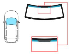 PARE-BRISE JEEP COMMANDER 2005-2010 AVANT / VERT BANDE BLEUE / JOINTS PRÉMONTÉS