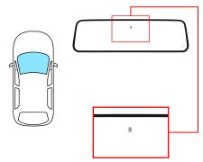 PARE-BRISE JEEP WRANGLER 1987-1997 AVANT / VERT / AVEC BASE MIROIR 