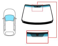 PARE-BRISE KIA CARENS 2002-2006 AVANT / VERT BANDE BLEUE / CHAUFFANT / AVEC BASE MIROIR 