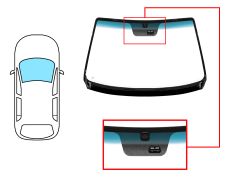 PARE-BRISE KIA CARENS 2002-2006 AVANT / VERT BANDE BLEUE / CHAUFFANT / AVEC BASE MIROIR / AVEC CAPTEUR