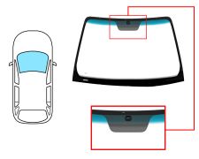 PARE-BRISE KIA CARENS 2006-2013 AVANT / VERT BANDE BLEUE / AVEC BASE MIROIR 