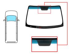 PARE-BRISE KIA CARNIVAL 2006-2012 AVANT / VERT BANDE BLEUE / CHAUFFANT / AVEC BASE MIROIR 