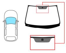 PARE-BRISE KIA CEED 2009-2012 3 PORTES / AVANT / VERT / AVEC BASE MIROIR 