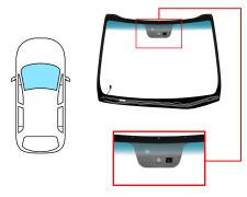 PARE-BRISE KIA CEED 2012-2015 5 PORTES / BREAK / AVANT / VERT BANDE BLEUE / CHAUFFANT / AVEC BASE MIROIR / AVEC CAPTEUR