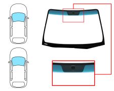 PARE-BRISE KIA CERATO 2004-2007 4 PORTES / BREAK / AVANT / VERT BANDE BLEUE / CHAUFFANT / AVEC BASE MIROIR